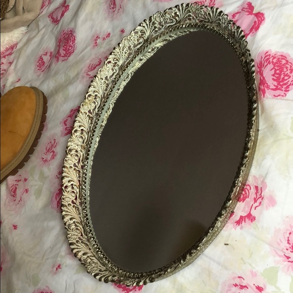 Storage & Organization Vintage Oval Mirrored Vanity Tray Poshmark